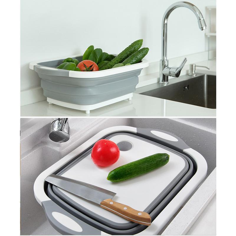 Folding Cutting Board with Dish Bin | Stornfield