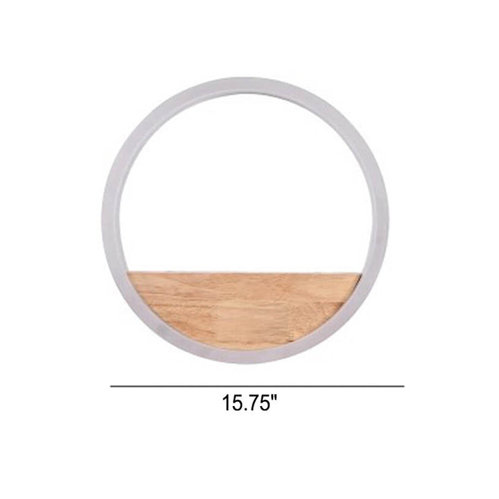 Stornfield | Lumoshelf LED Wall Sconce | Solid Wood with Shelf | Round Wall Light | Warm & White Light