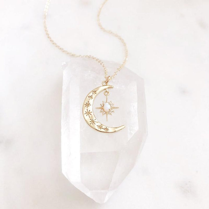 Moon & Sun Croissant Necklace | Stornfield