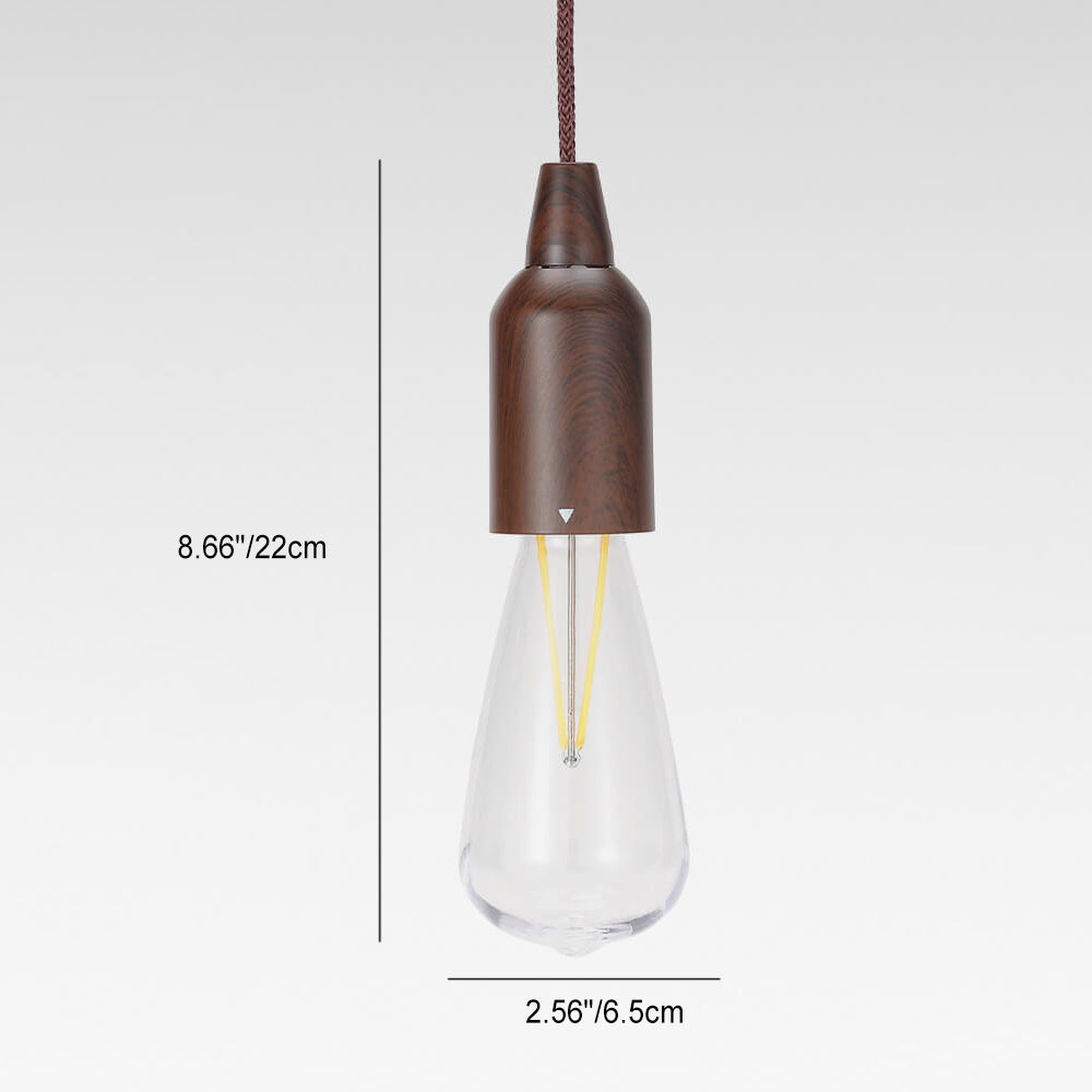 Retro Portable Waterproof Wood Round Cone Battery USB 1-Light Camping Outdoor Light | Stornfield