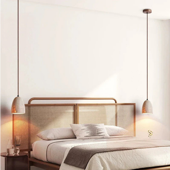 Stornfield | TerraLume – Pendant Light with Natural Stone Texture and Warm Glow