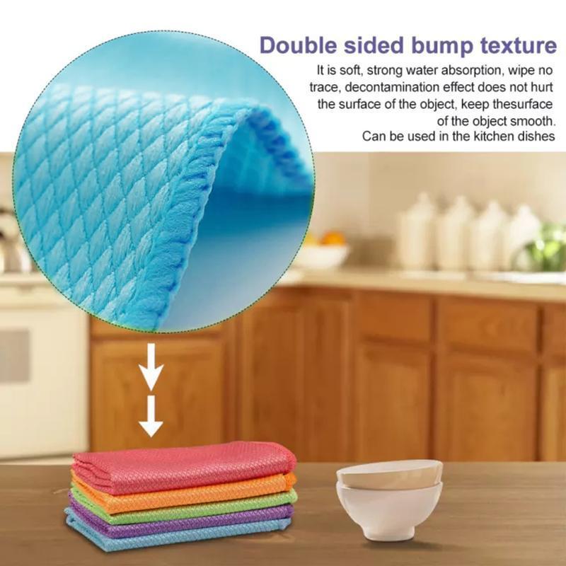 Fish Scale Microfiber Polishing Cleaning Cloth Set 5 Pcs | Stornfield