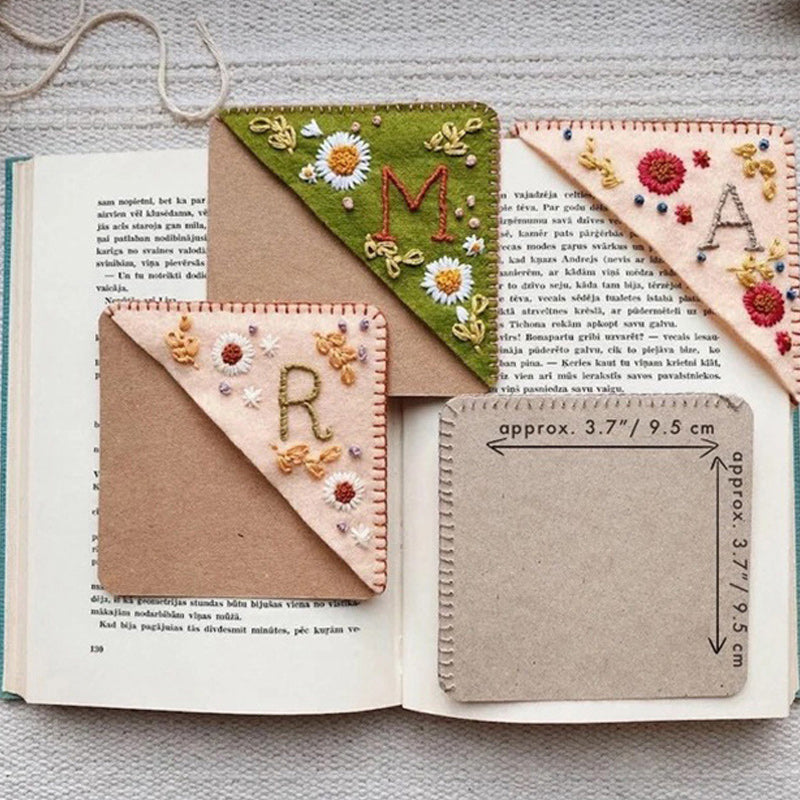 Personalized Hand Embroidered Corner Bookmark | Stornfield