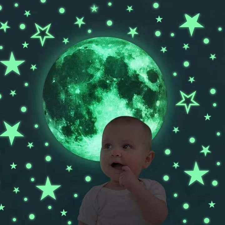 Creative Fluorescent Wall Sticker - Moon / stars / round dots | Stornfield