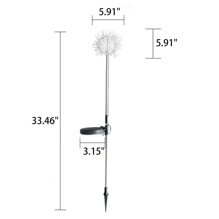 Solar Dandelion Aluminum Wire Globe Light LED Outdoor Waterproof Luminous Garden Insert Ground Landscape Light | Stornfield