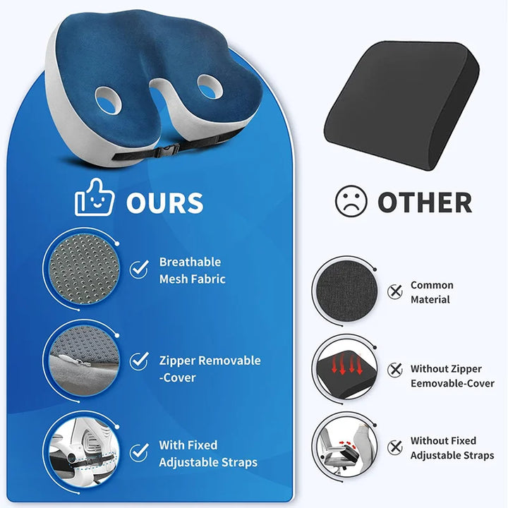 Stornfield | Adjustable Memory Foam Sit Bone Relief Seat Cushion
