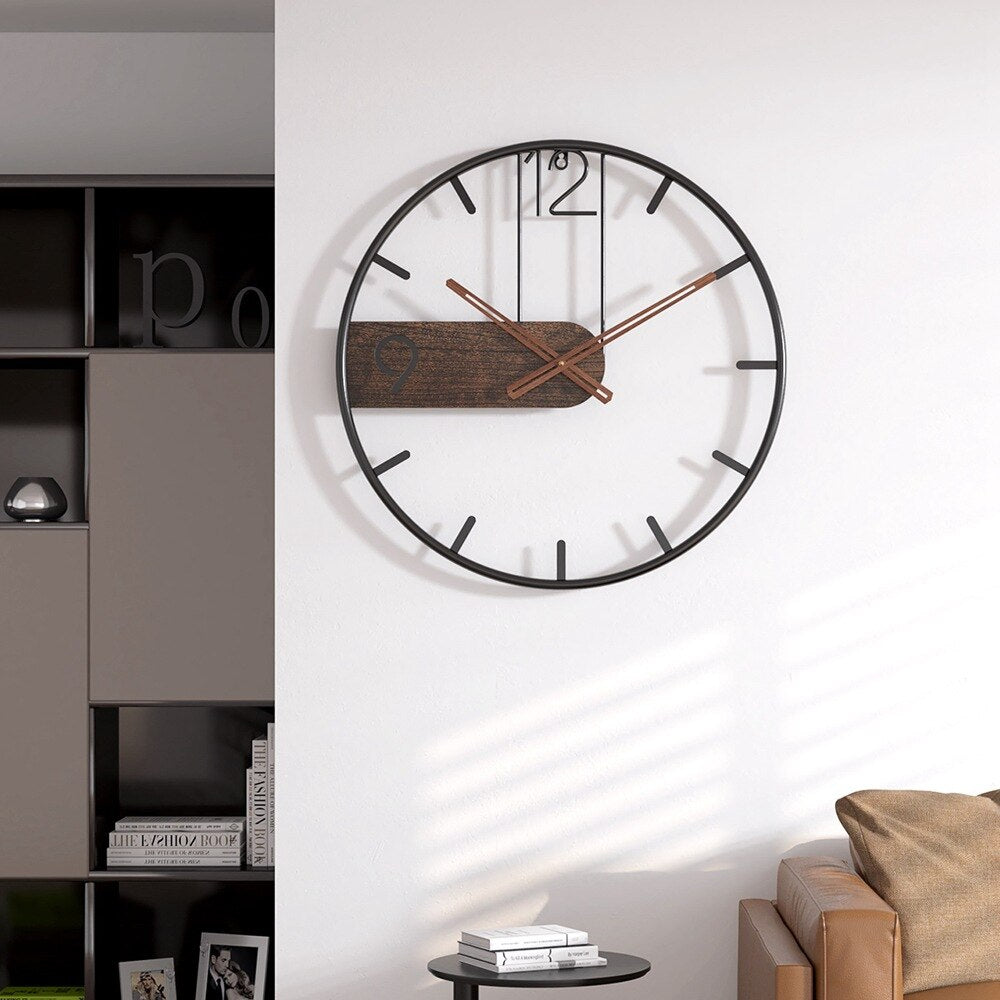 Robust Wall Clock of Steel and Walnut - Stylish Design for Any Interior | Stornfield