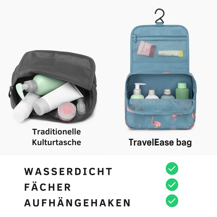 TravelEase – Water-repellent cosmetic bag with hooks and compartments | Travel toiletry bag | Stornfield