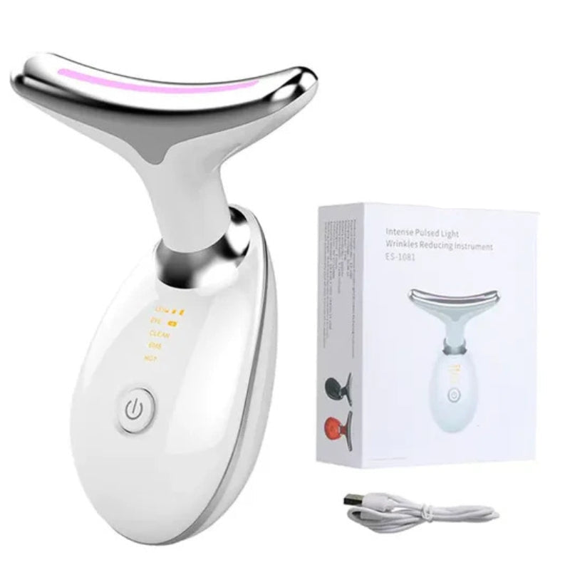 Stornfield anti-wrinkle facial massager with LED light therapy for face and neck