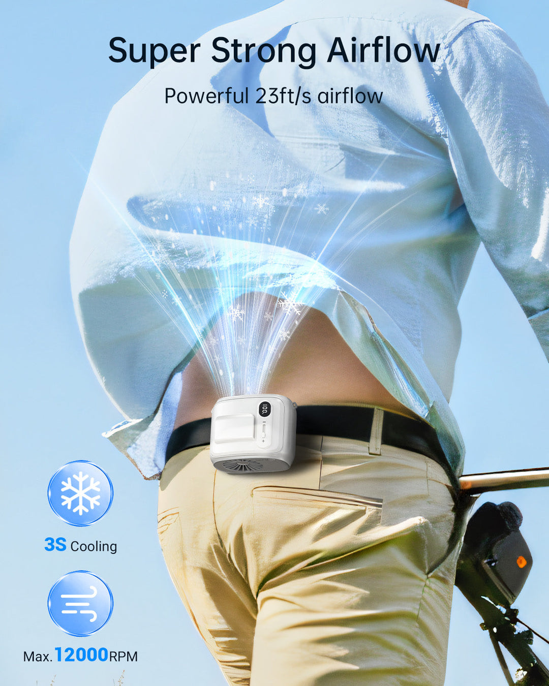 Waist Fan Hands-Free Personal Neck Fan for Outdoor Camping | Stornfield