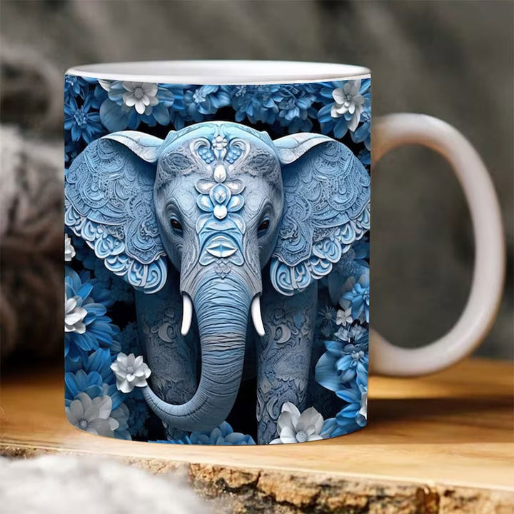 3D Elephant Flowers Mug | Stornfield