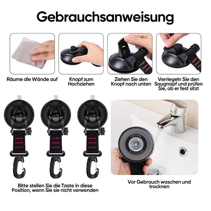Robust Vacuum Suction Cup with Hook | Stornfield
