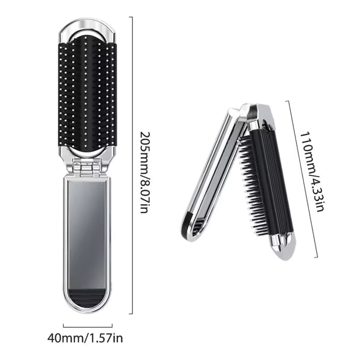 Compact hairbrush with integrated mirror | Stornfield