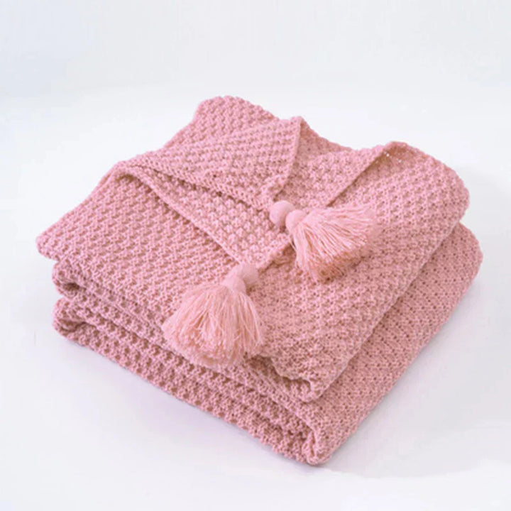 Stornfield | NordiWrap Knitted Wool Throw with Fringes | Nordic Design | Cozy and Stylish | Perfect for the Home