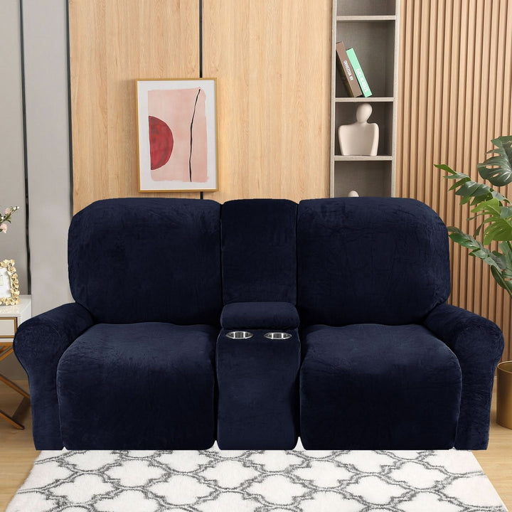 Stornfield | 2-Seater Recliner Sofa Cover with Cup Holders – Velvet Plush