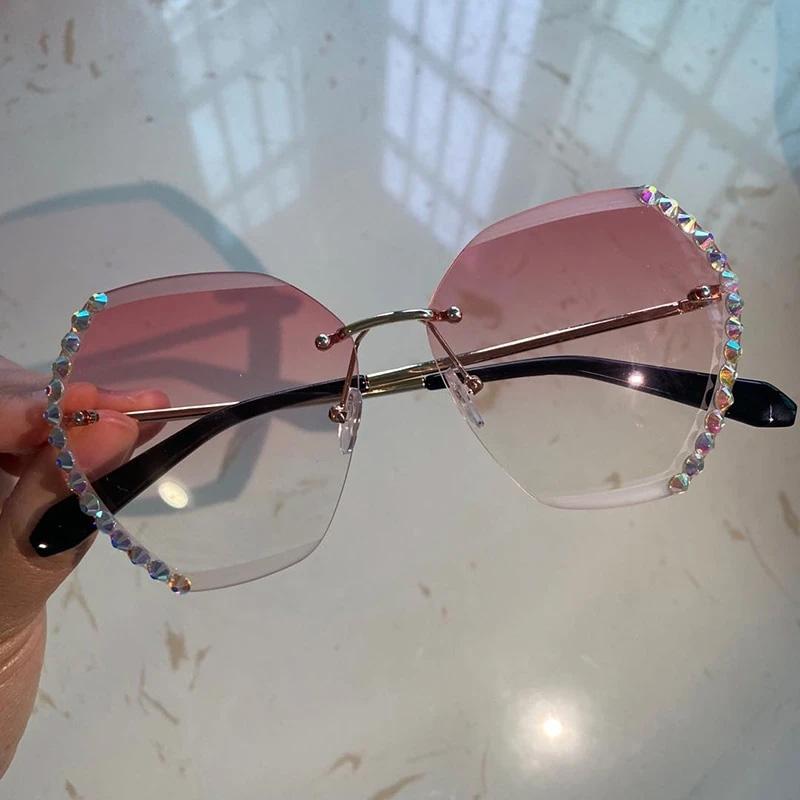 Rimless Sunglasses with Crystal | Stornfield