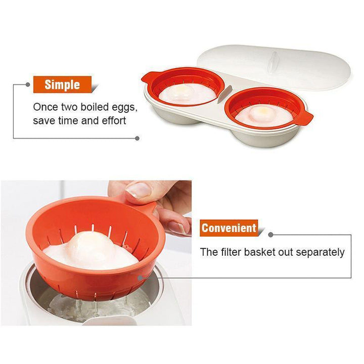 Microwave Egg Poacher Food Grade, 2-Cup Portable Egg Cooker | Stornfield
