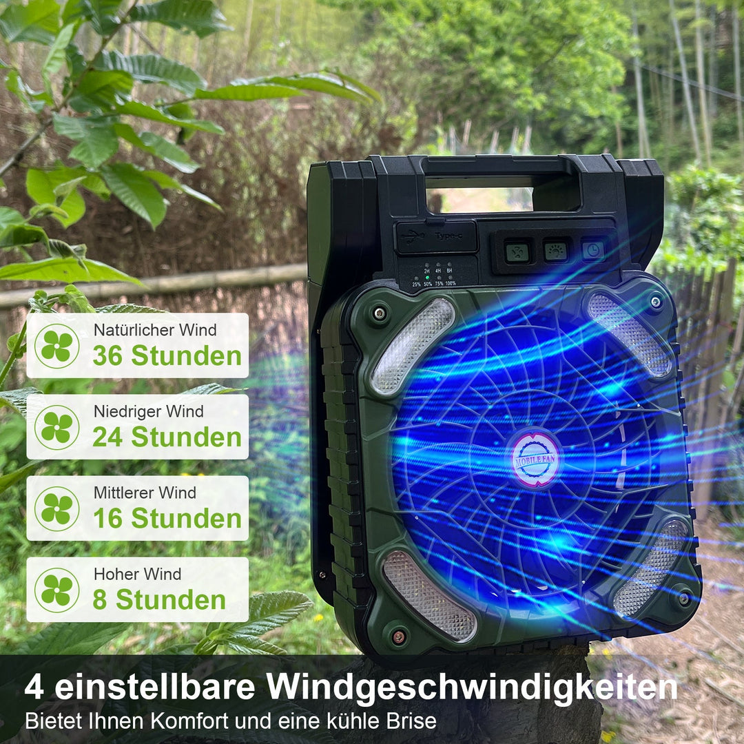 Portable Solar Camping Fan LED Light | Stornfield