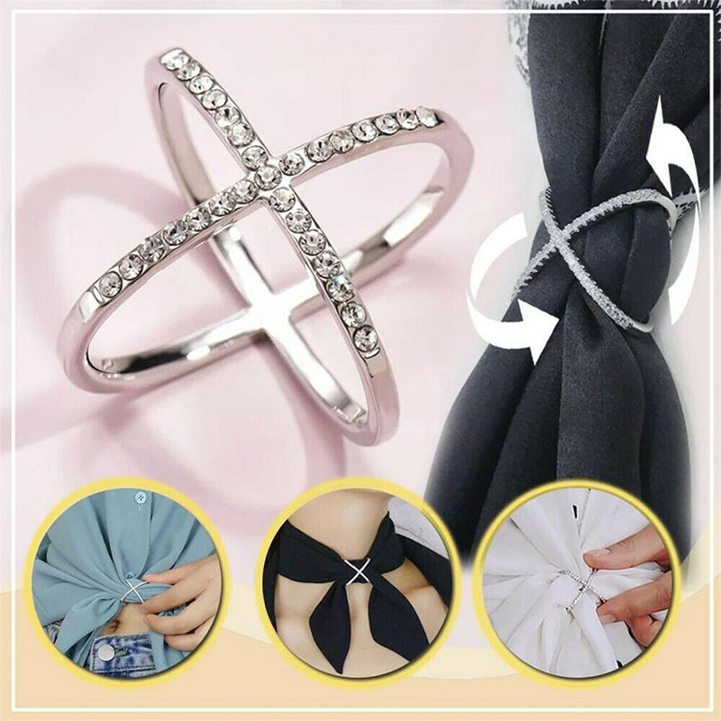 Scarf Loop Ring Rhinestone Embedded | Stornfield