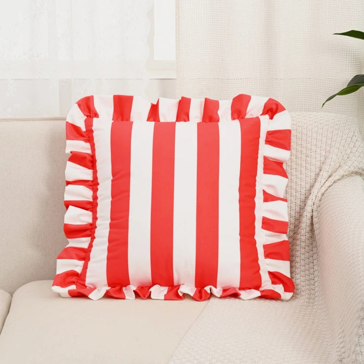 Stornfield | Retro Striped Ruffle Cushion Cover