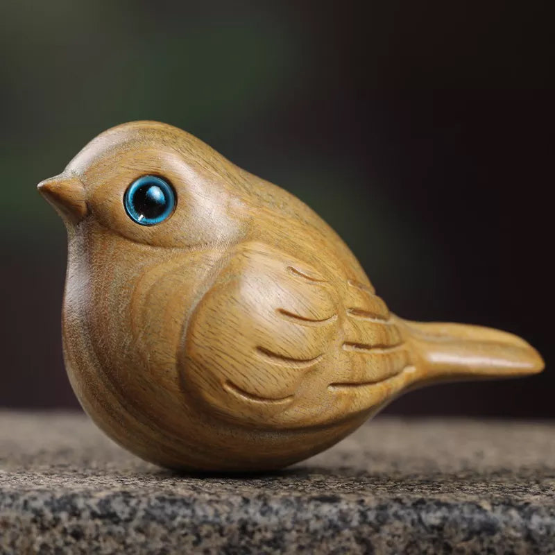 Oiseau sculpté en bois fait main Stornfield