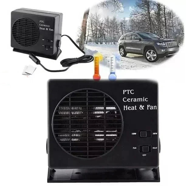 Stornfield | 12V Ceramic Car Heater Fan | 150W-300W | Portable Defroster w/ Automatic Thermostat