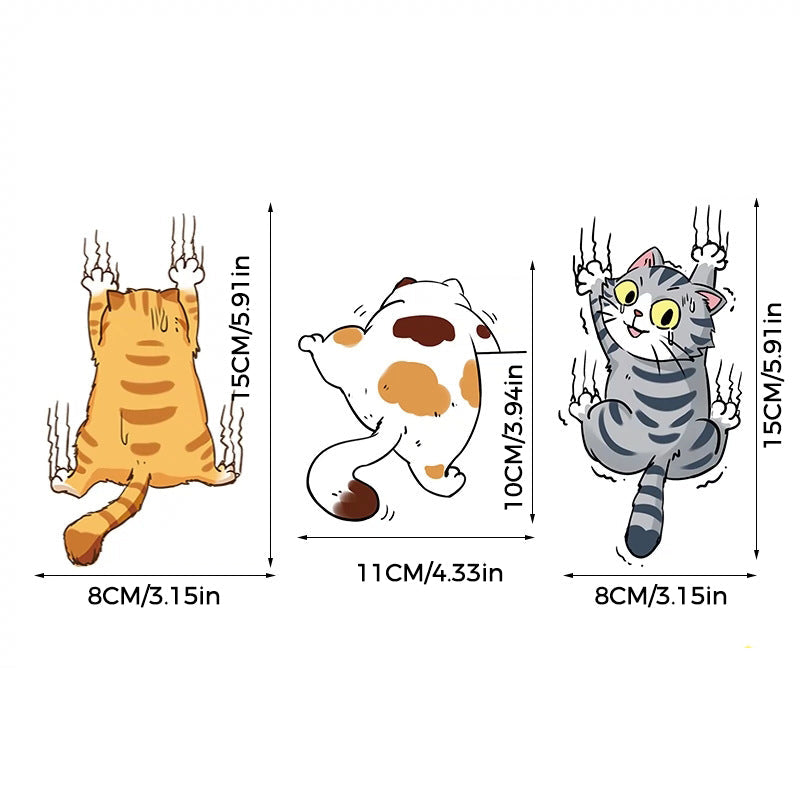 Cute Cat Cartoon Decal Car Stickers, 3 pcs | Stornfield
