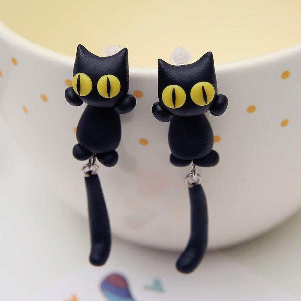 Unique Cat Earrings Yellow Eyes | Stornfield