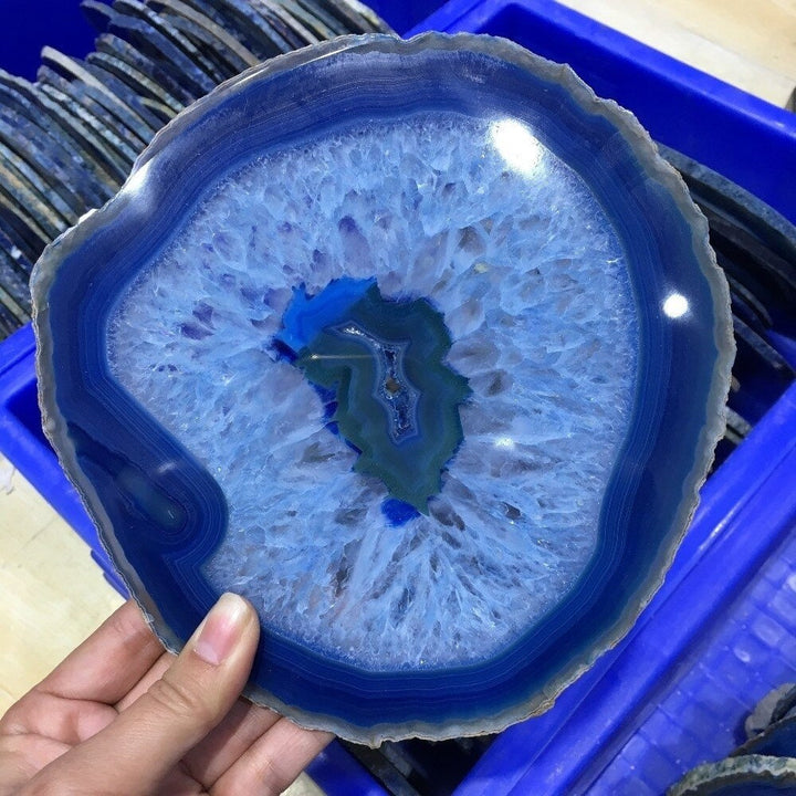 Stornfield | Blue Agate Crystal Disk