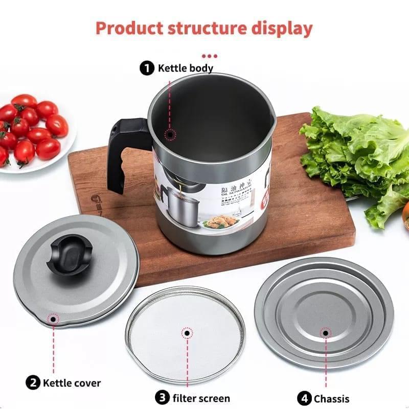 1.4L Kitchen Stainless Steel Kitchen Oil Filter Pot Stornfield