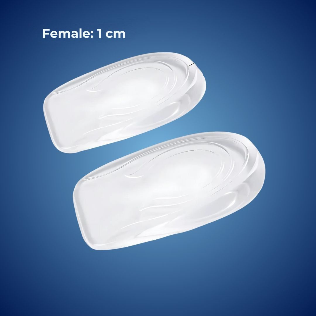 LiftComfort Silicone Gel Heel Lifting Inserts | Height Increase - Pain Relief for Plantar Fasciitis - Shock Absorption - Better Posture Stornfield