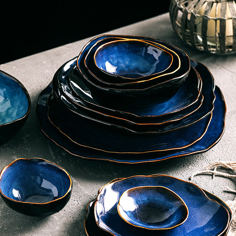 Ocean Waves Deep Blue Plate | Stornfield