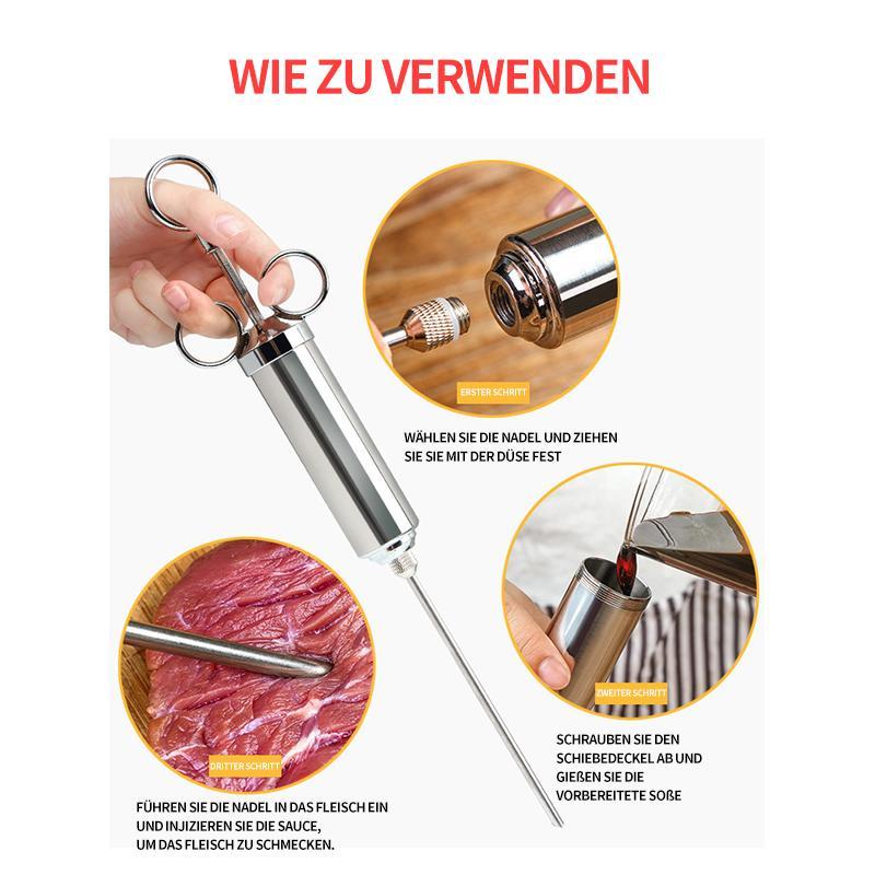304 Marinade Injector made of Stainless Steel for Marinating Meat in the Kitchen | Stornfield