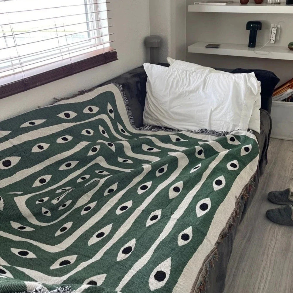 Patterned Cotton Throw Blanket | Stornfield