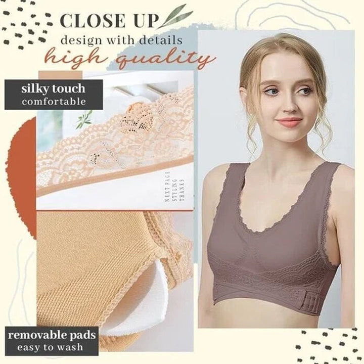 Stornfield | Front Cross-Side Buckle Lace Bra