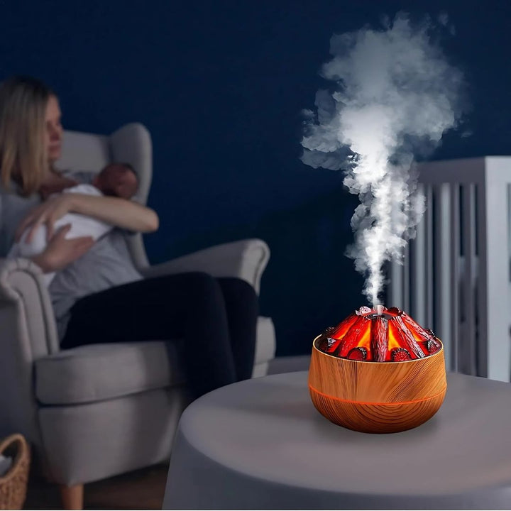 FlameMist | Essential Oil Diffuser – LED Flame – Two Mist Modes – Silent USB Design – Home Relaxation Bowl