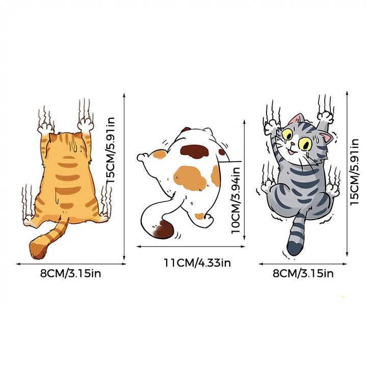 Cute cat comic stickers for cars | Stornfield