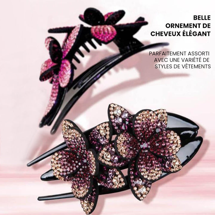 Double Flower Rhinestone Hair Pin | Stornfield