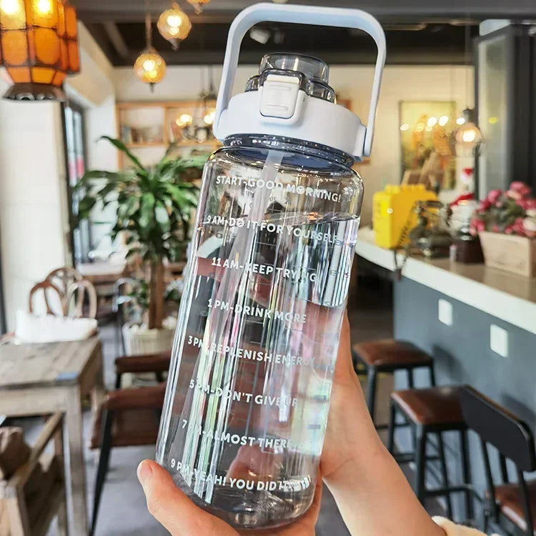 Stornfield | 2L Portable Sports Water Bottle with Straw and Time Markings