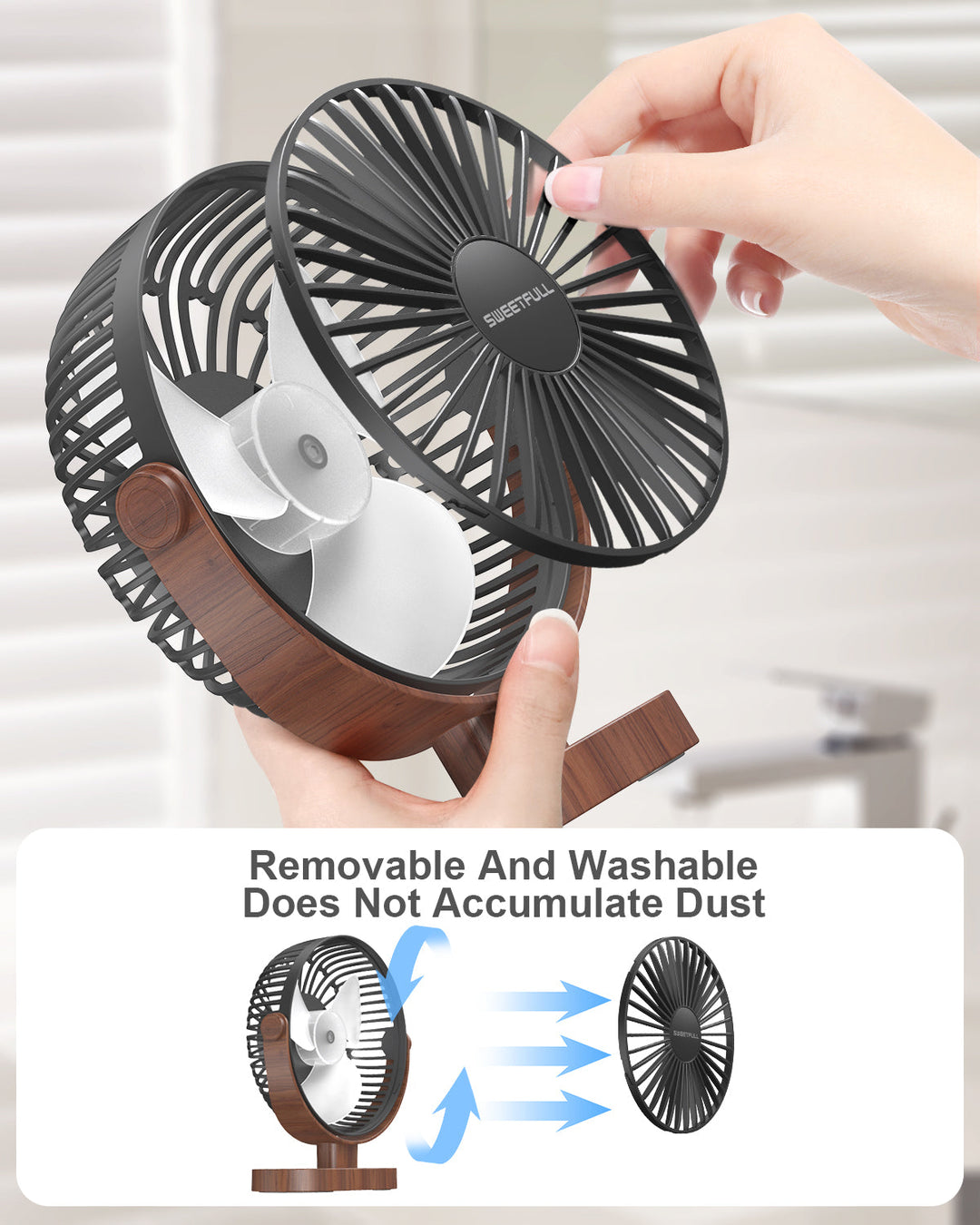 6.5 Inch USB Small Desk Fan for Home Office Car Outdoor Travel | Stornfield