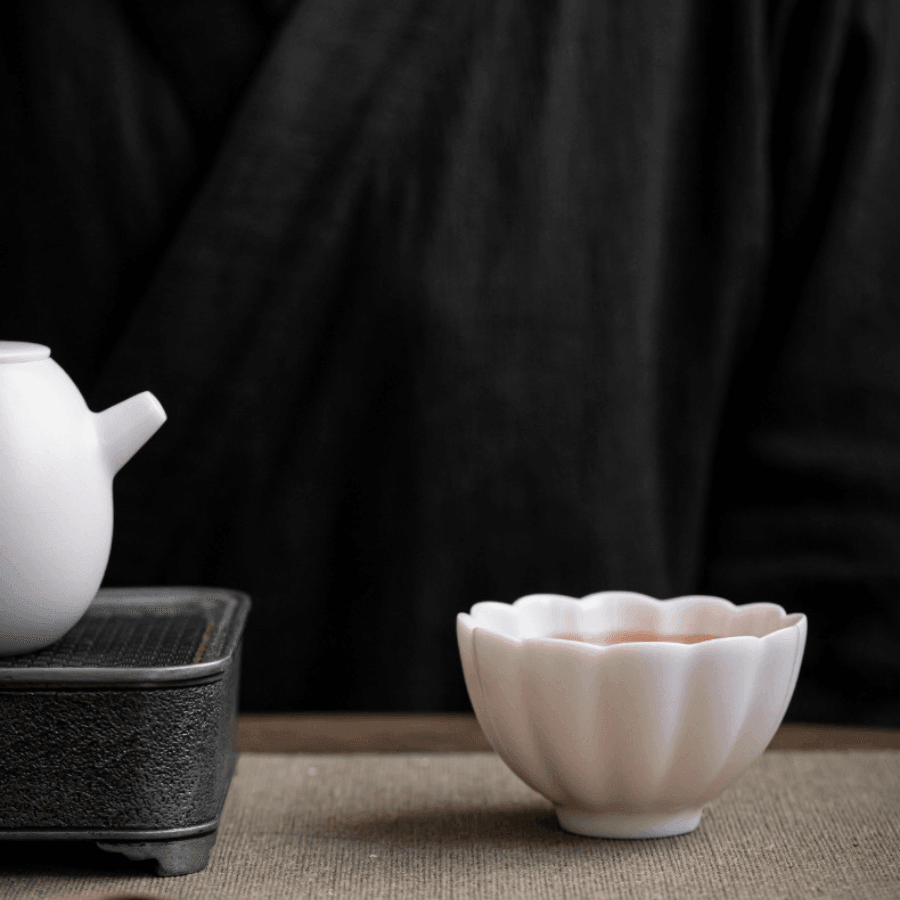 Handcrafted Ceramic Tea Cup With Embedded Ceramic Rose | Stornfield