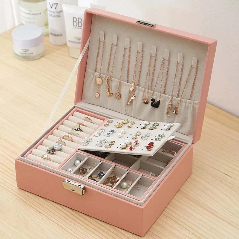 Premium Leather Double Layer Stornfield Jewelry Box