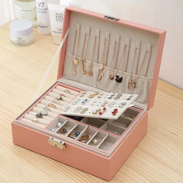 Premium Leather Double Layer Stornfield Jewelry Box