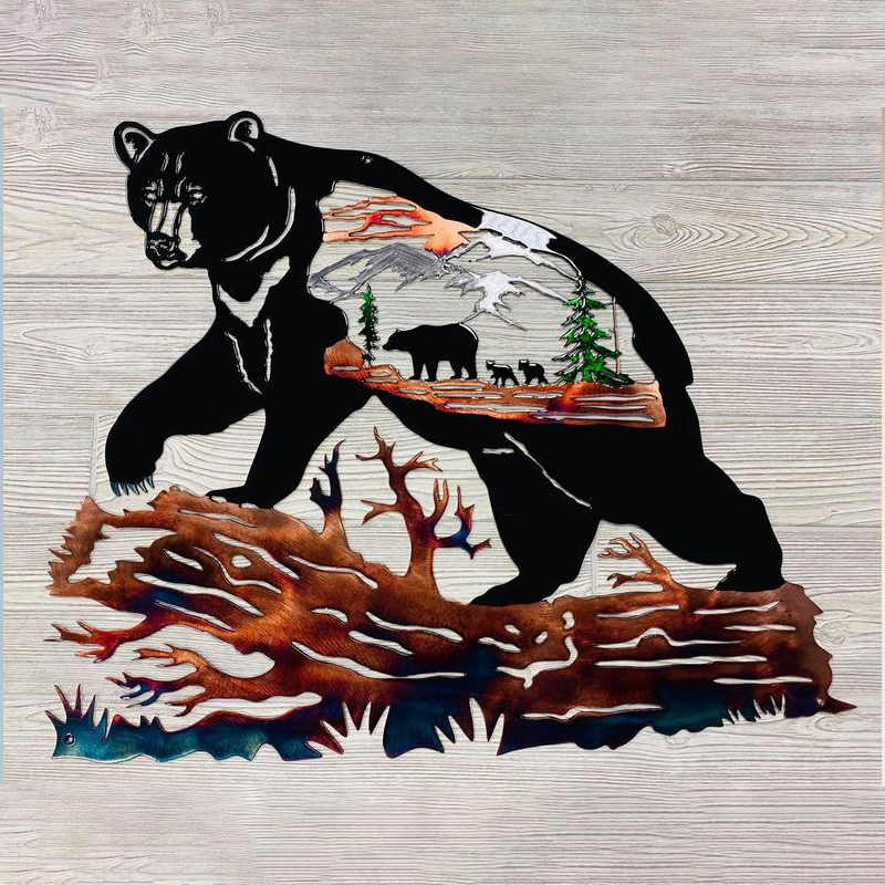 Stornfield | Scène de chasse au canard solitaire et de pêche à la truite Art mural créatif en métal