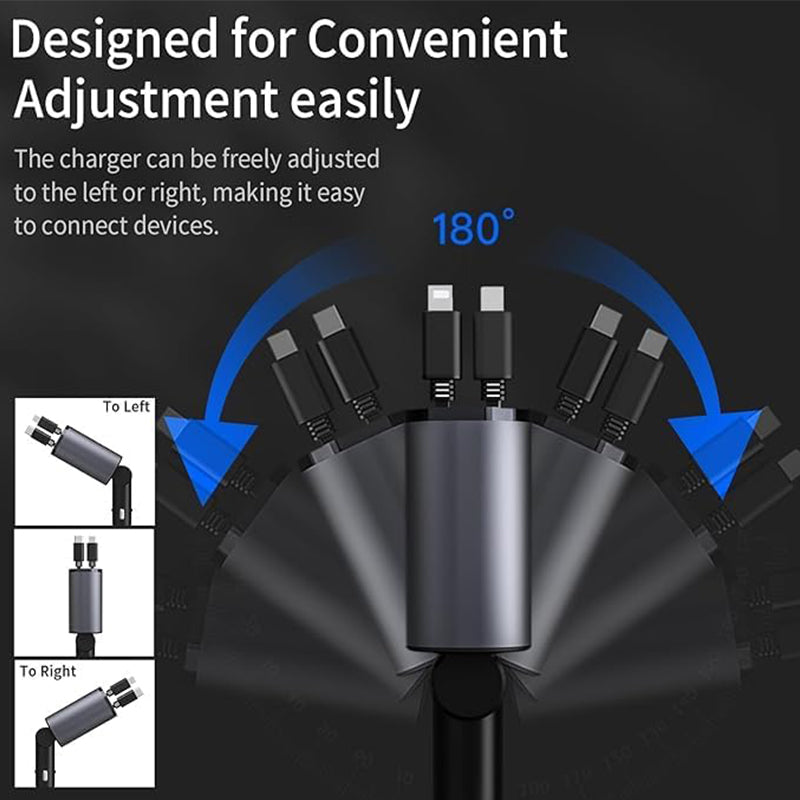 4-in-1 Car Charger with Retractable Cable | Stornfield