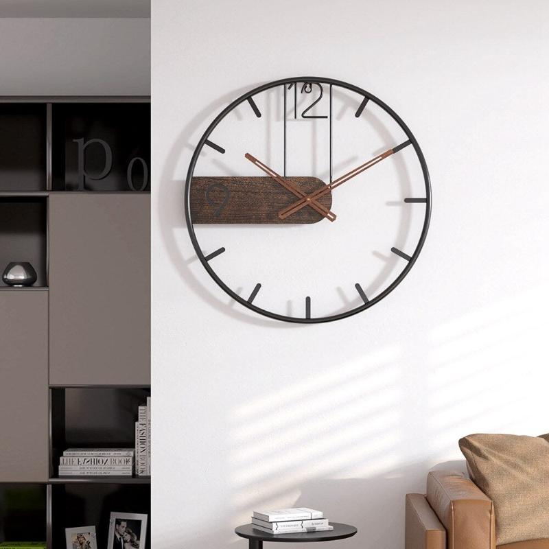 Stainless steel and walnut wall clock for timeless elegance | Stornfield