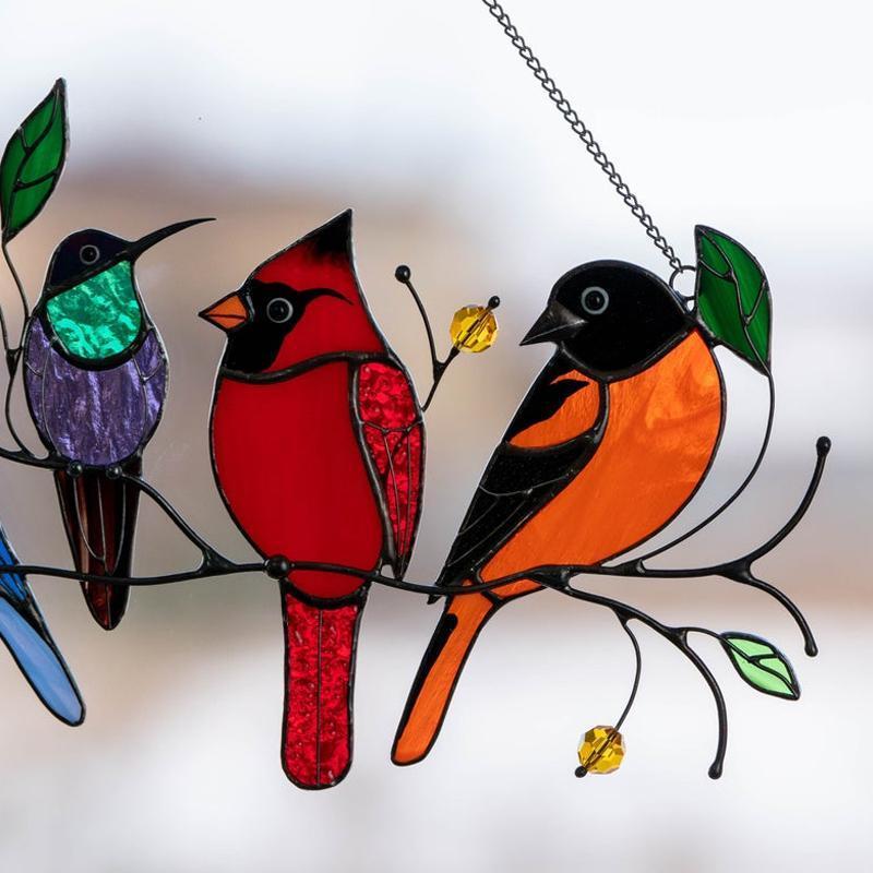 Birds Stained Glass Window Hangings 🐦 | Stornfield