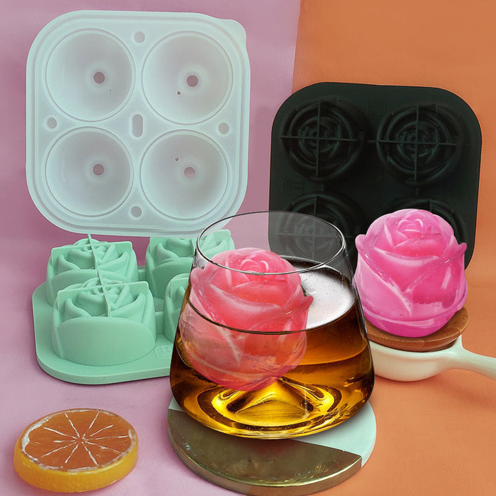 Large pink ice cube tray with 4 compartments | Stornfield