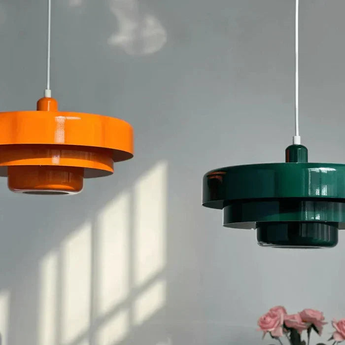 Vintage LED Pendant Light | Multi-layered Metal in Nordic Design | Multiple Colors