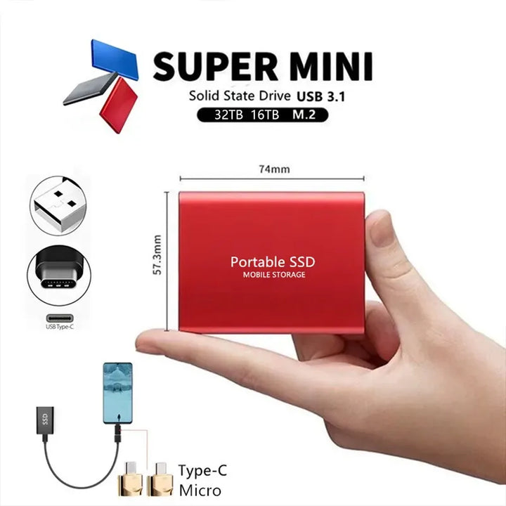 Stornfield | Ssd External Hard Disk Hard Drive Ssd 1 2 4 8 12 16 32 64 TB External